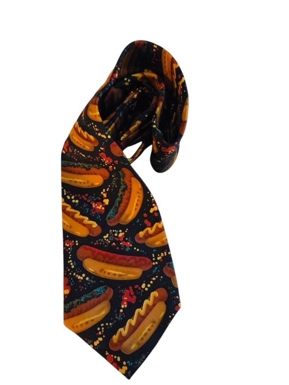 Vtg National Baseball Hall of Fame Hotdog Silk Tie